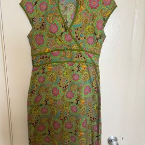 Vintage Floral V-Neck Dress